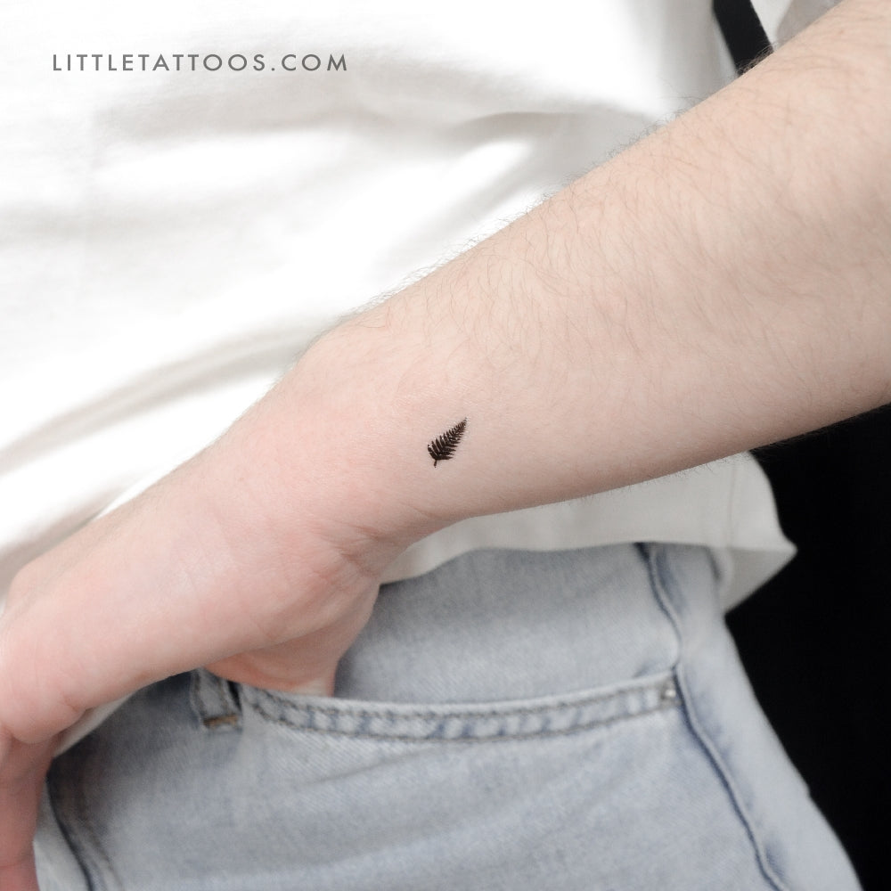 Tatuaje temporal de hoja de helecho plateado (juego de 3)