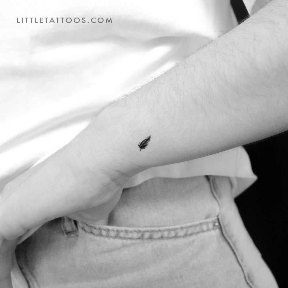 Tatuaje temporal de hoja de helecho plateado (juego de 3)