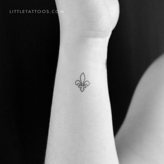 Tatuaje temporal de flor de lis de Luisiana de línea fina (juego de 3)
