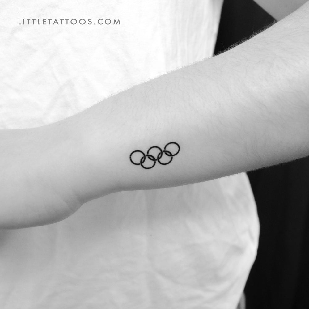 Black Olympic Rings Temporary Tattoo - Set of 3