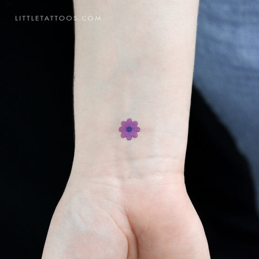 Tatuaje temporal de flor morada - Juego de 3