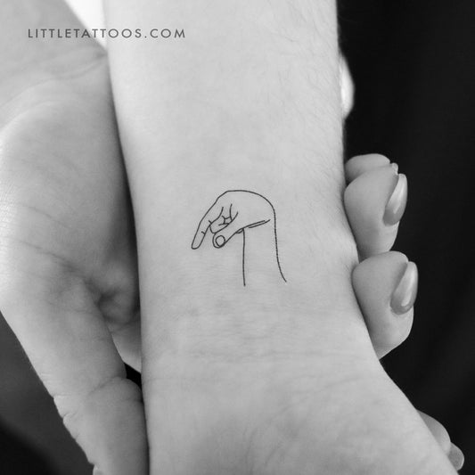 Sign Language Q Temporary Tattoo - Set of 3