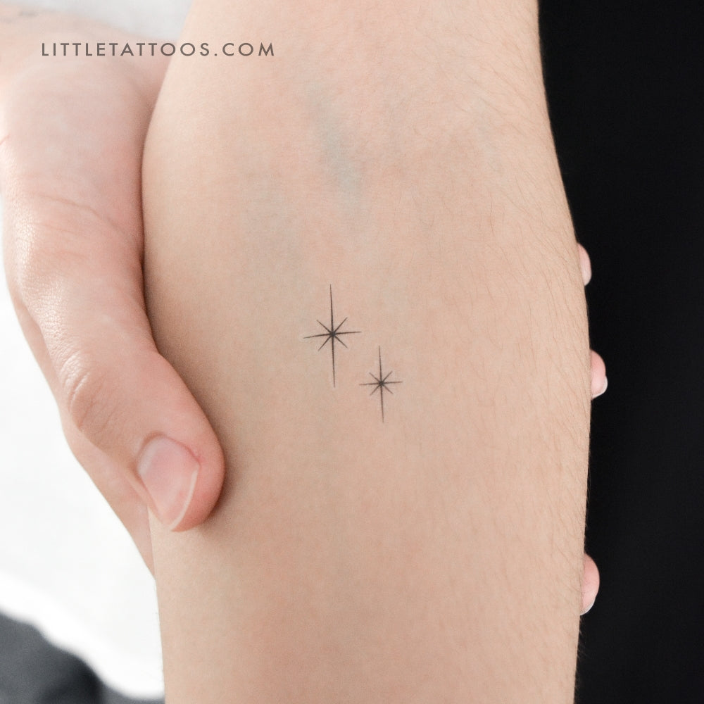 Shining Star Couple Temporary Tattoo - Set of 3