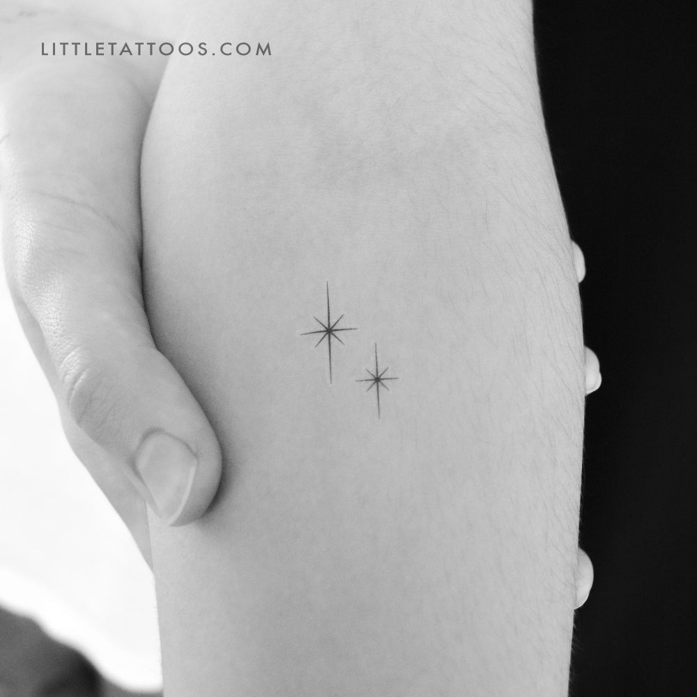 Shining Star Couple Temporary Tattoo - Set of 3