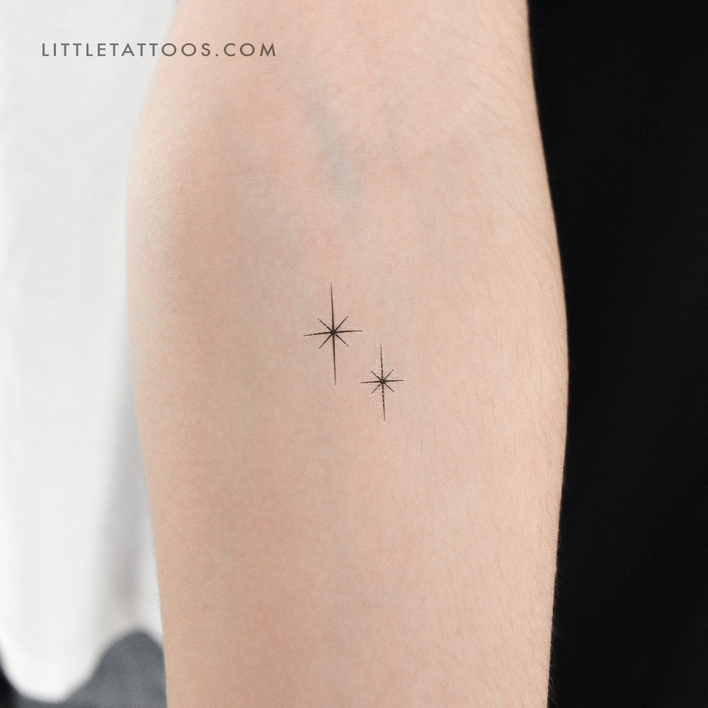 Shining Star Couple Temporary Tattoo - Set of 3