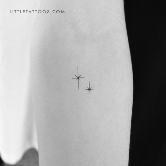 Tatuaje temporal de pareja de estrellas brillantes (juego de 3)