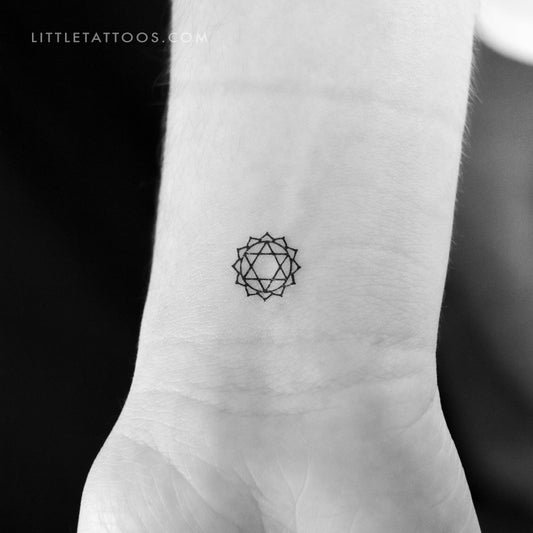 Small Anahata Chakra Temporary Tattoo - Set of 3
