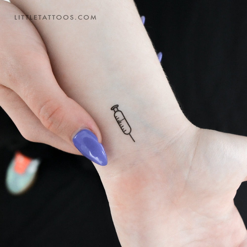 Tatuaje temporal de jeringa - Juego de 3