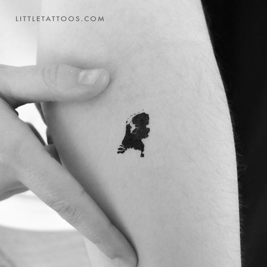 Small Netherlands Map Temporary Tattoo - Set of 3