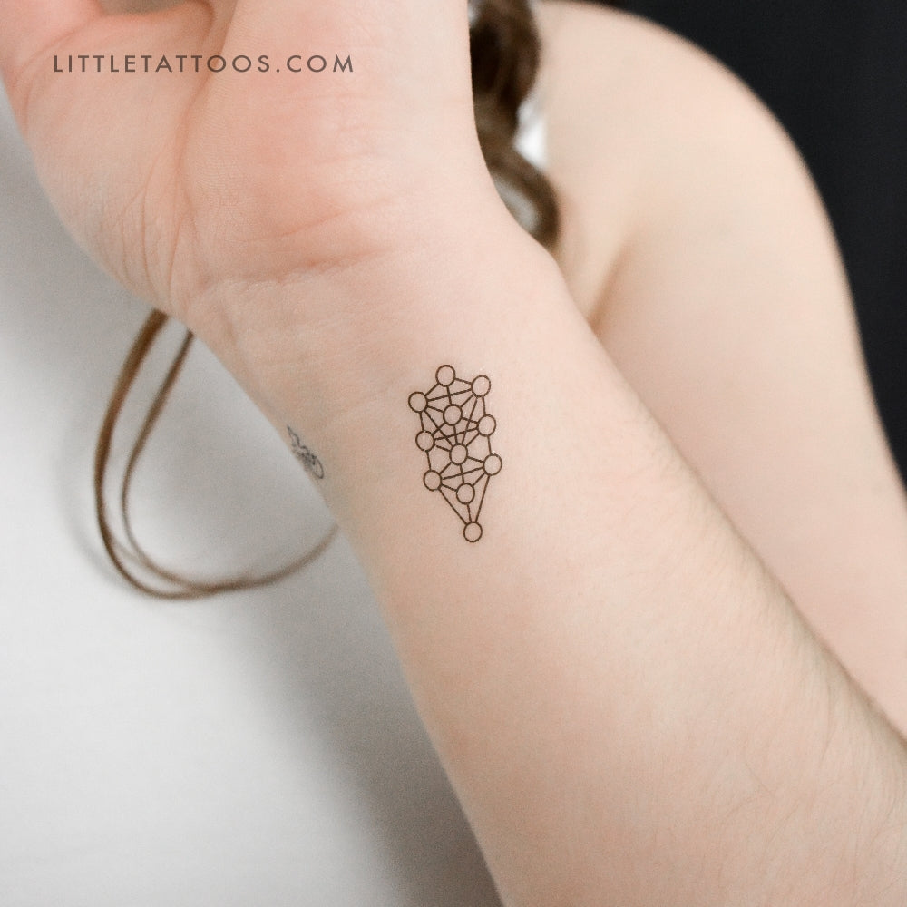 Small Kabbalah Tree Of Life Temporary Tattoo - Set of 3
