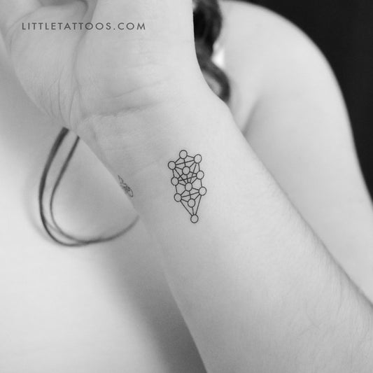 Small Kabbalah Tree Of Life Temporary Tattoo - Set of 3