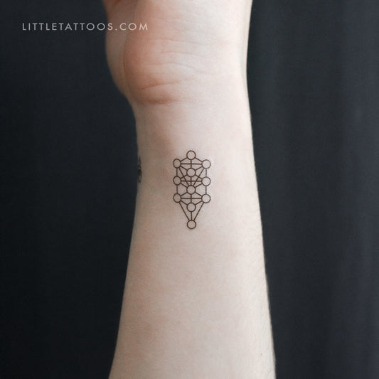 Small Kabbalah Tree Of Life Temporary Tattoo - Set of 3