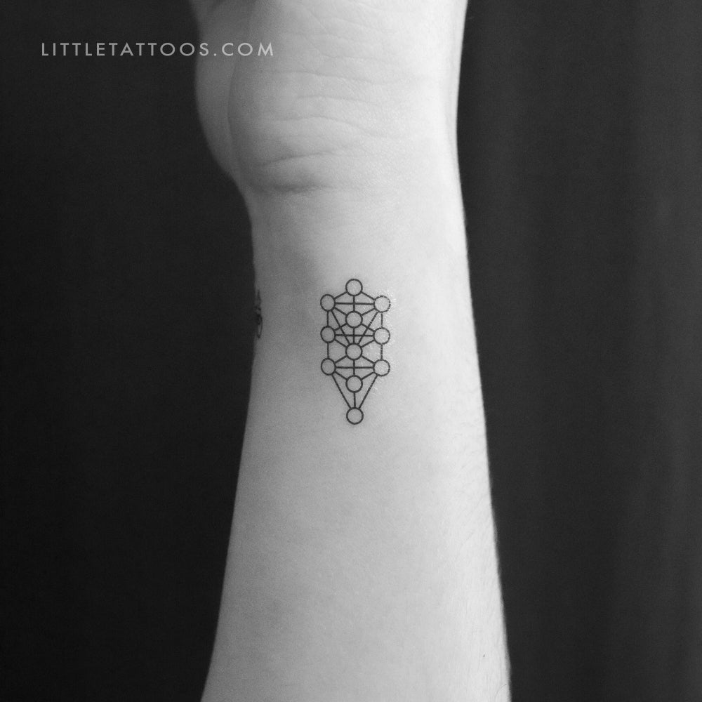 Small Kabbalah Tree Of Life Temporary Tattoo - Set of 3