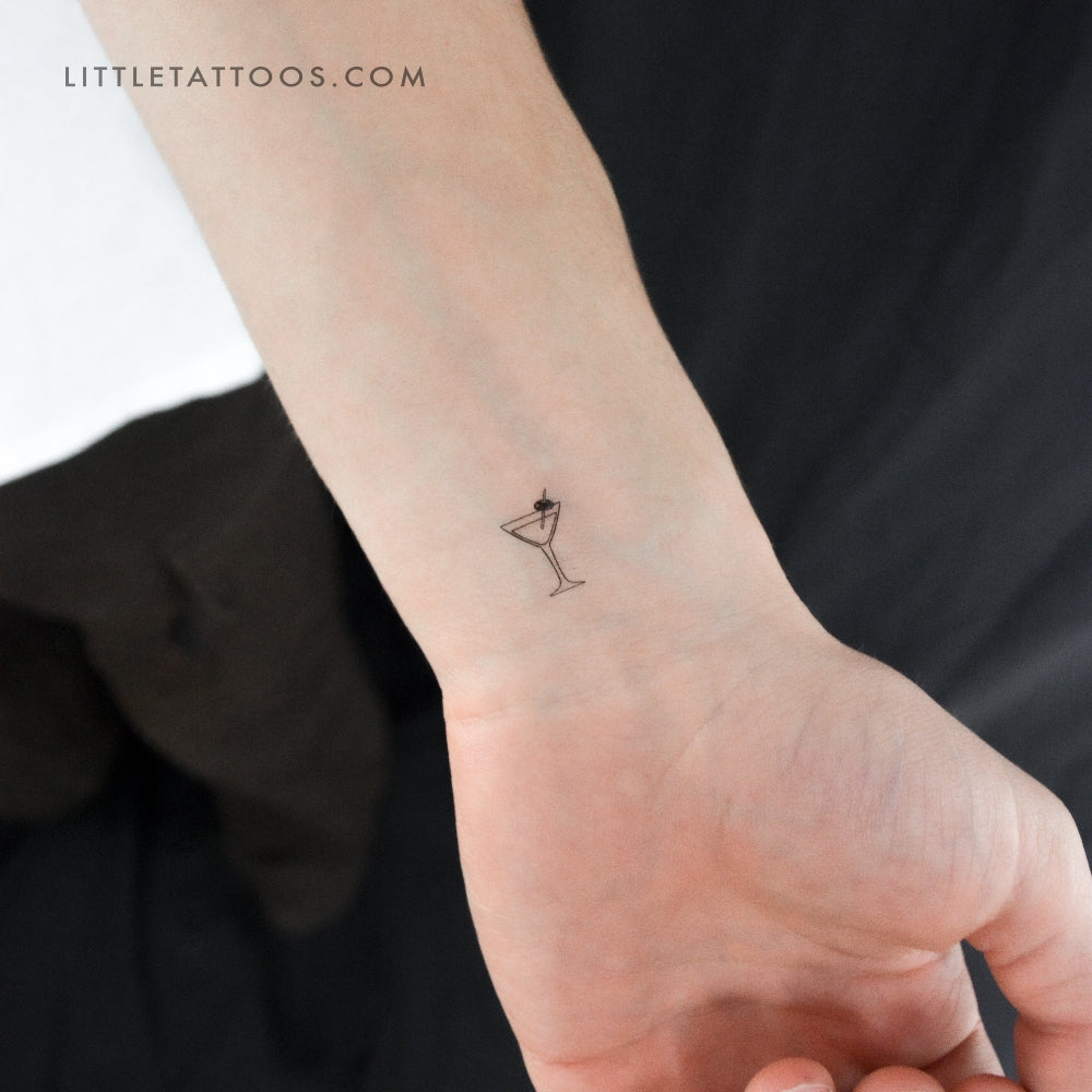Tatuaje temporal de cóctel Little Martini (juego de 3)