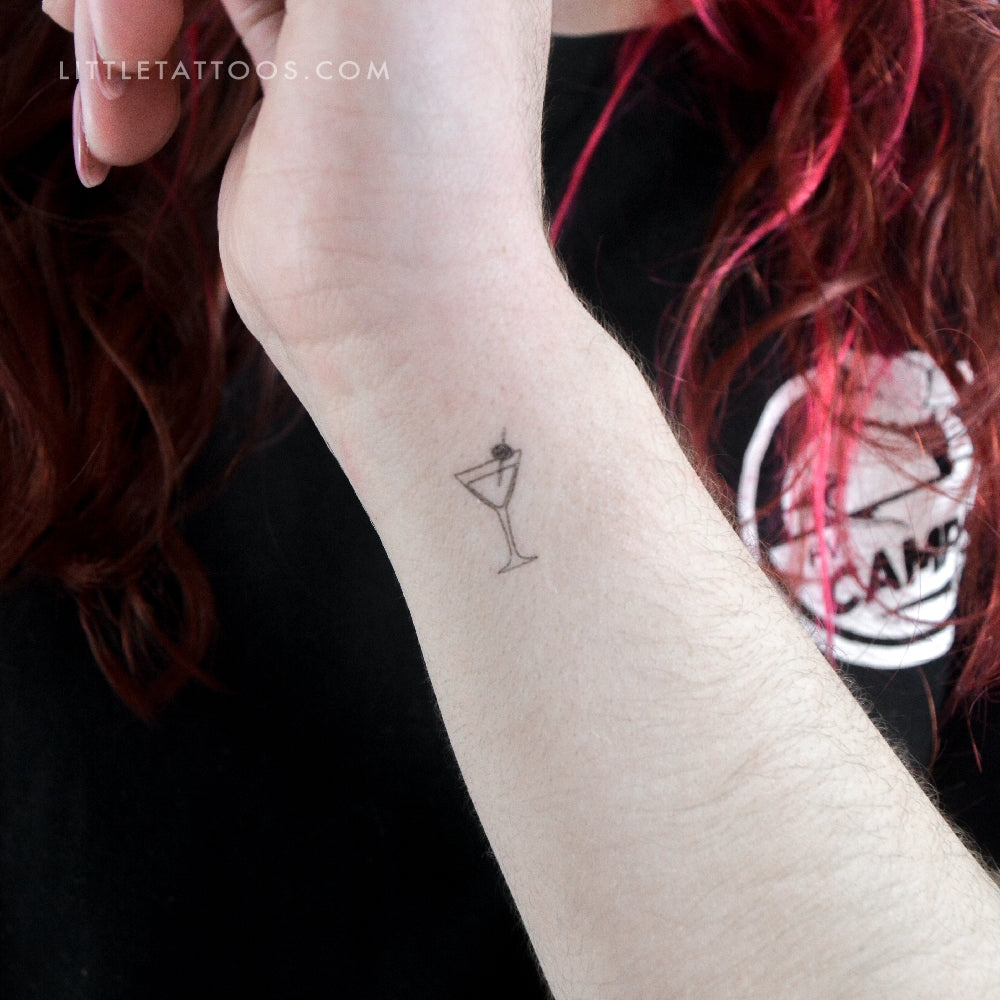 Tatuaje temporal de cóctel Little Martini (juego de 3)