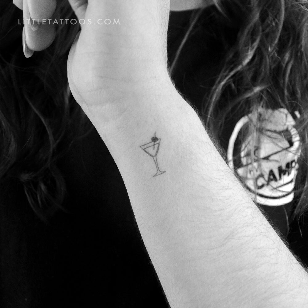 Tatuaje temporal de cóctel Little Martini (juego de 3)