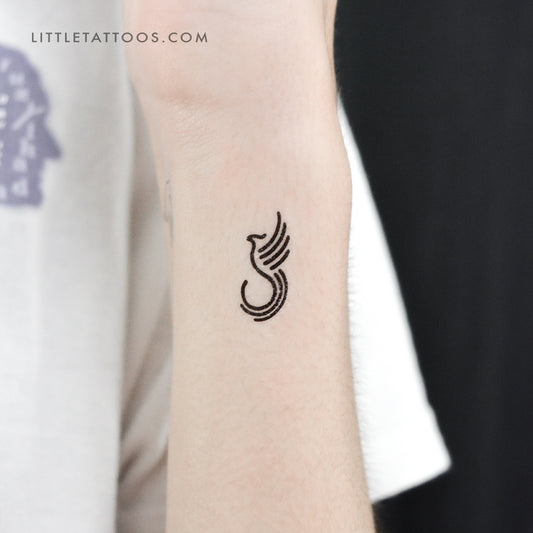 Minimalist Phoenix Temporary Tattoo - Set of 3