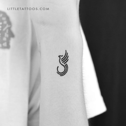 Minimalist Phoenix Temporary Tattoo - Set of 3