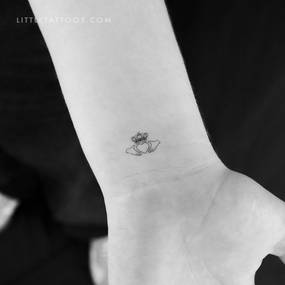 Tiny Claddagh Temporary Tattoo - Set of 3