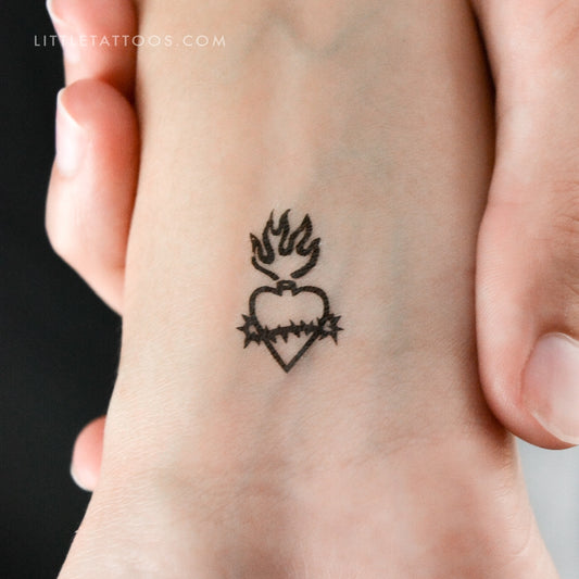 Little Sacred Heart Temporary Tattoo - Set of 3