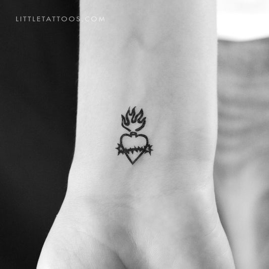 Little Sacred Heart Temporary Tattoo - Set of 3