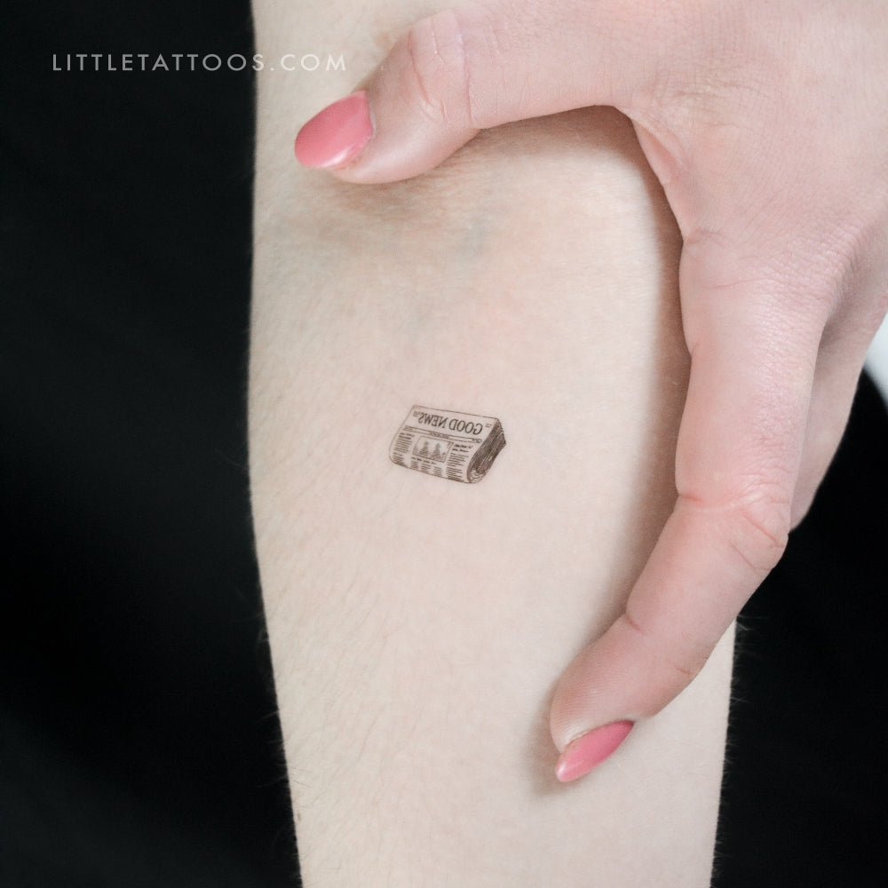 Newspaper Temporary Tattoo - Set of 3