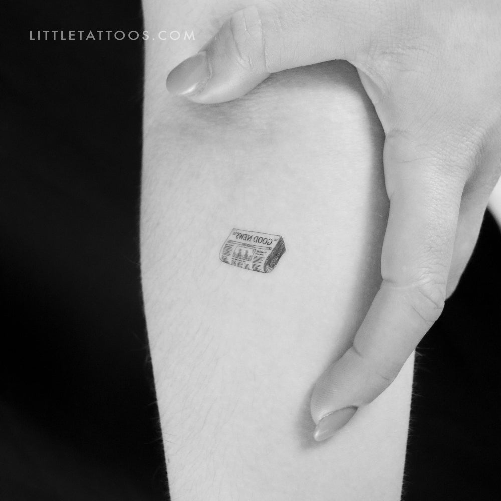 Newspaper Temporary Tattoo - Set of 3