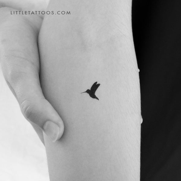Blackwork Hummingbird Temporary Tattoo - Set of 3
