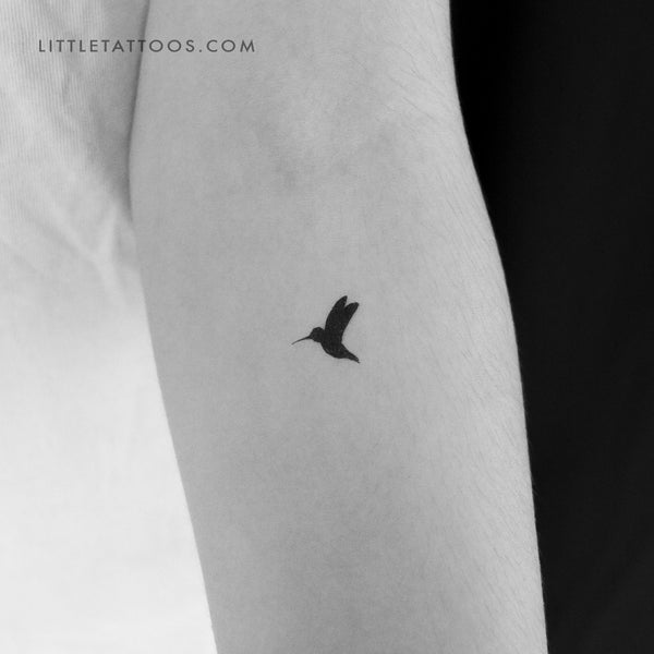 Blackwork Hummingbird Temporary Tattoo - Set of 3