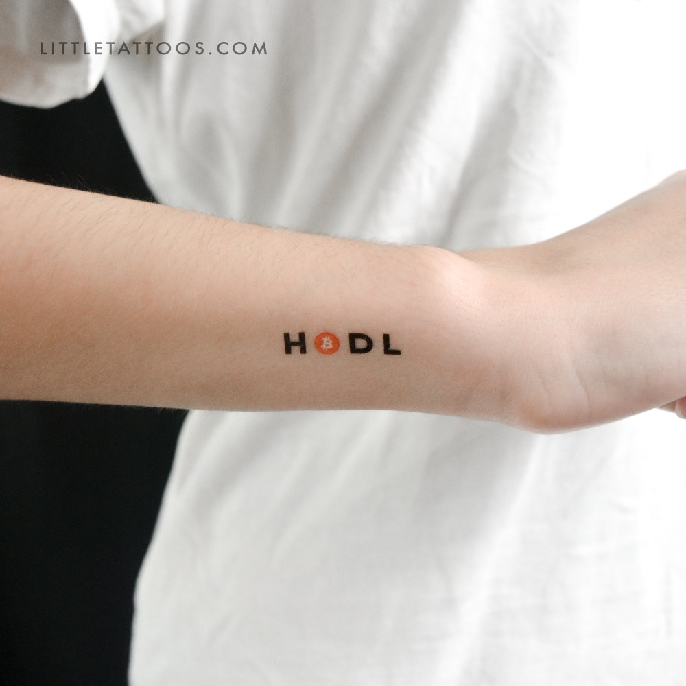 Tatuaje temporal "HODL" de Bitcoin - Juego de 3