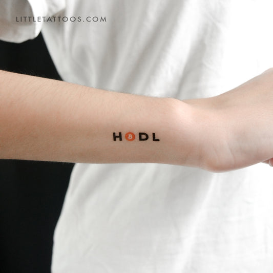 Tatuaje temporal "HODL" de Bitcoin - Juego de 3