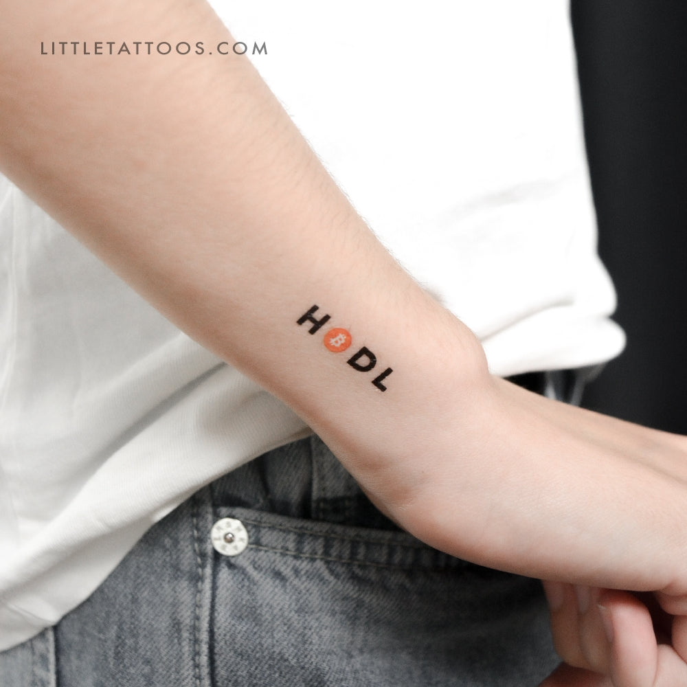 Tatuaje temporal "HODL" de Bitcoin - Juego de 3
