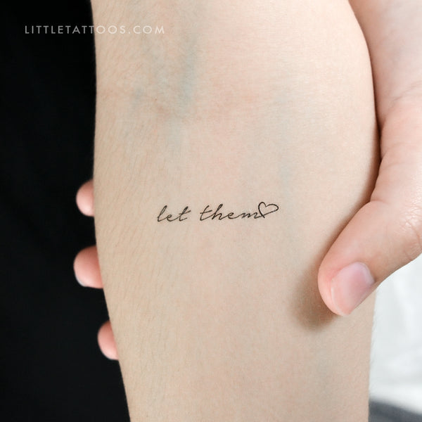 Let Them + Heart Temporary Tattoo - Set of 3