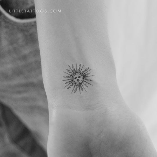 Tatuaje temporal pequeño de sol Inti - Juego de 3