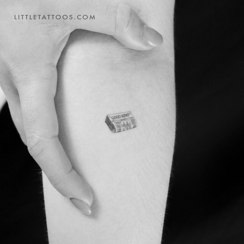 Newspaper Temporary Tattoo - Set of 3