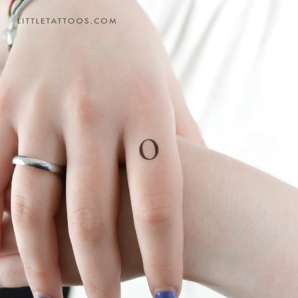 O Uppercase Serif Letter Temporary Tattoo - Set of 3