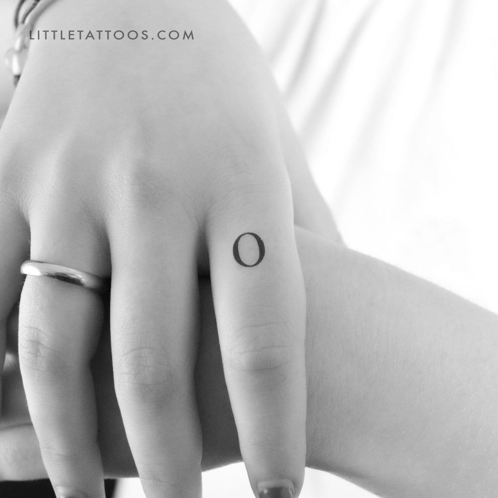 O Uppercase Serif Letter Temporary Tattoo - Set of 3