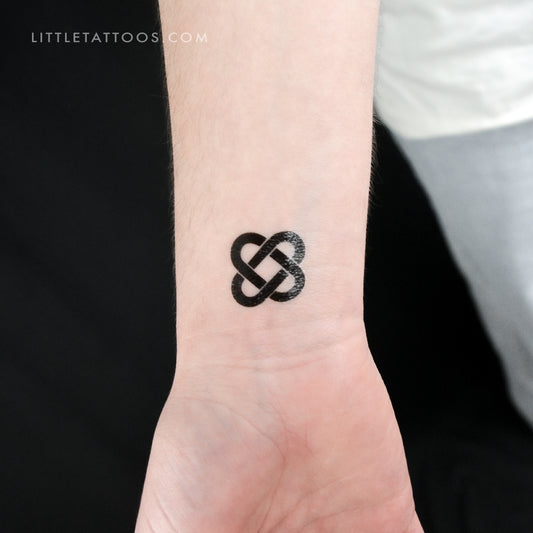 Small Bold Celtic Love Knot Temporary Tattoo - Set of 3