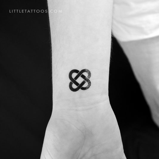 Small Bold Celtic Love Knot Temporary Tattoo - Set of 3