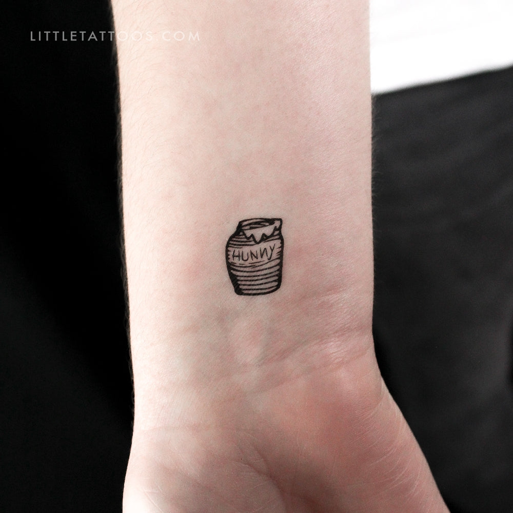 Winnie The Pooh Honey Pot Temporary Tattoo - Set of 3