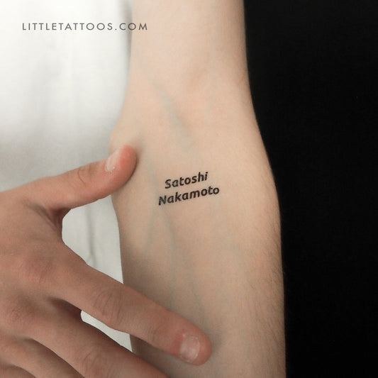 Tatuaje temporal de Satoshi Nakamoto - Juego de 3