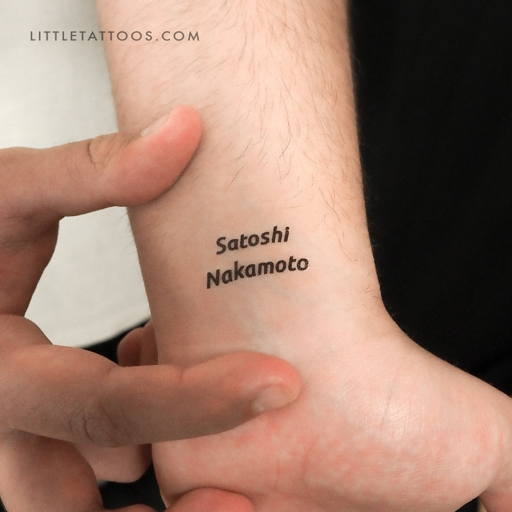 Tatuaje temporal de Satoshi Nakamoto - Juego de 3