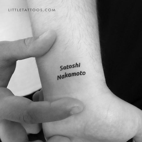 Satoshi Nakamoto Temporary Tattoo - Set of 3