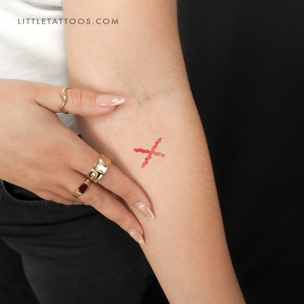 Cross Of Burgundy Temporary Tattoo - Set of 3