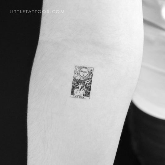 Tatuaje temporal de la carta del Tarot "El Sol" (juego de 3)