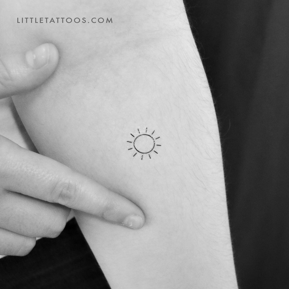 Little Minimalist Sun Temporary Tattoo - Set of 3