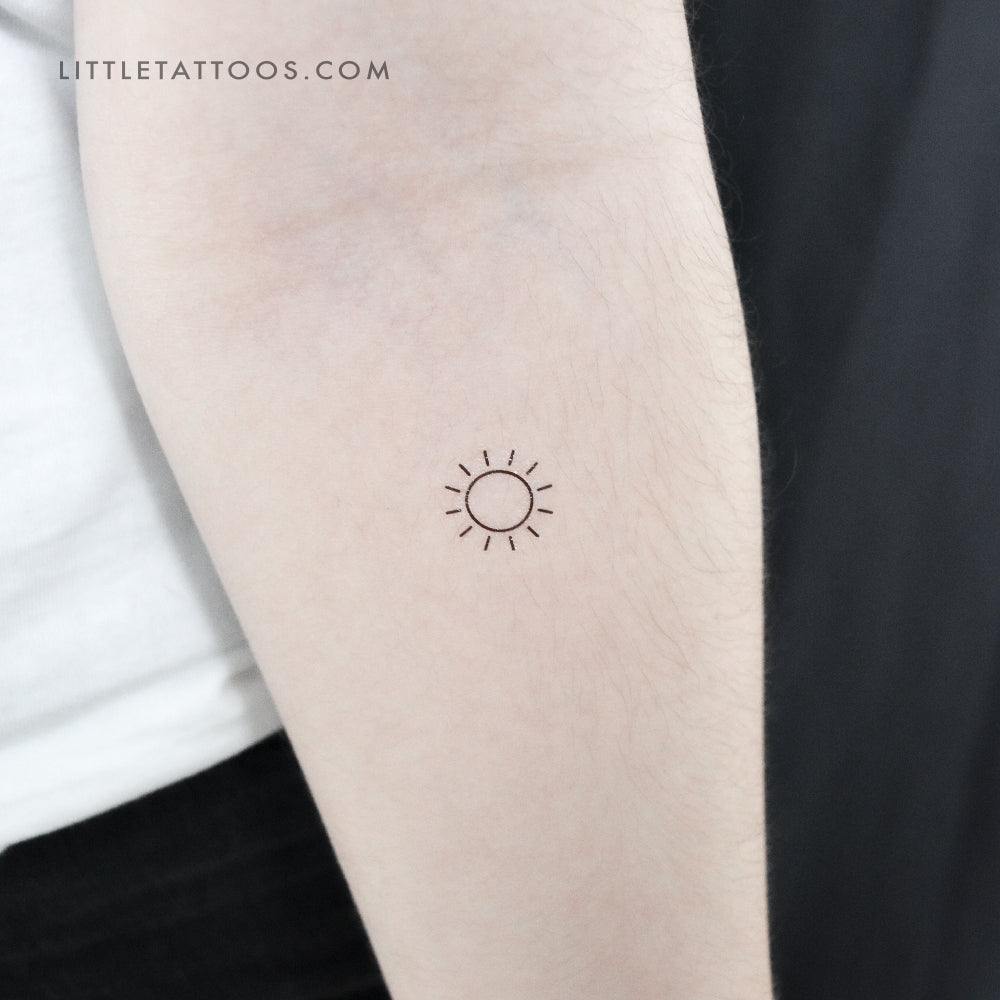 Little Minimalist Sun Temporary Tattoo - Set of 3
