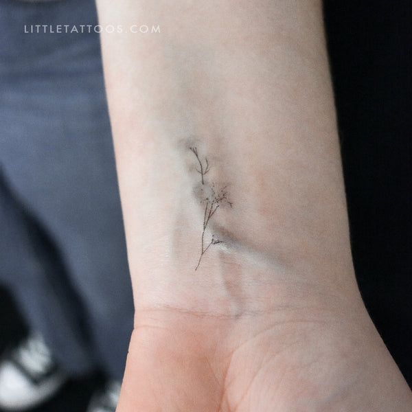 Small Watercolor Baby's Breath Temporary Tattoo - Set of 3