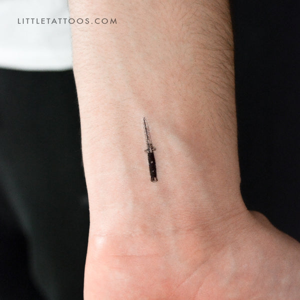 Stiletto Automatic Knife Temporary Tattoo - Set of 3