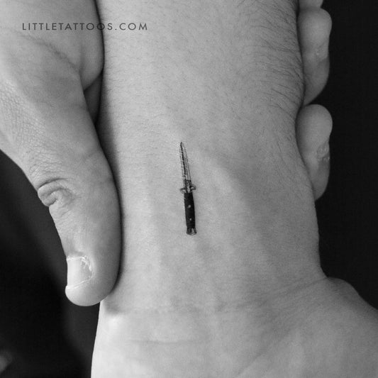 Tatuaje temporal de cuchillo automático Stiletto - Juego de 3